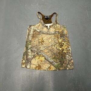 Vintage y2k women's realtree camo earth tone all over print oversized cami tank